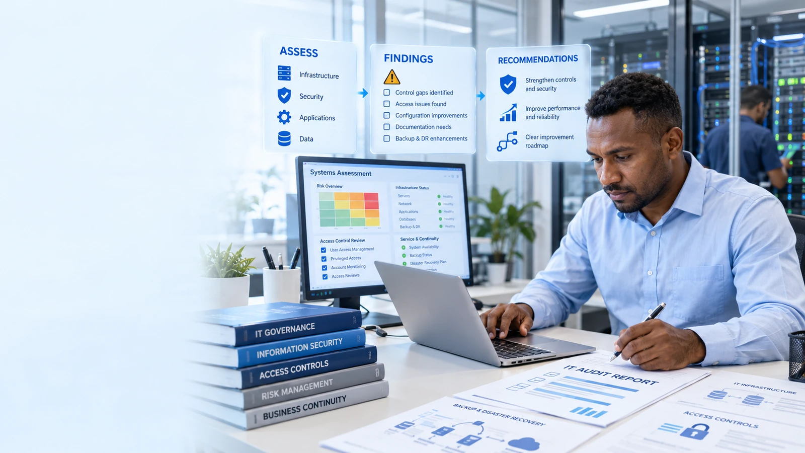 Audit illustration · not a client engagement or staff photograph