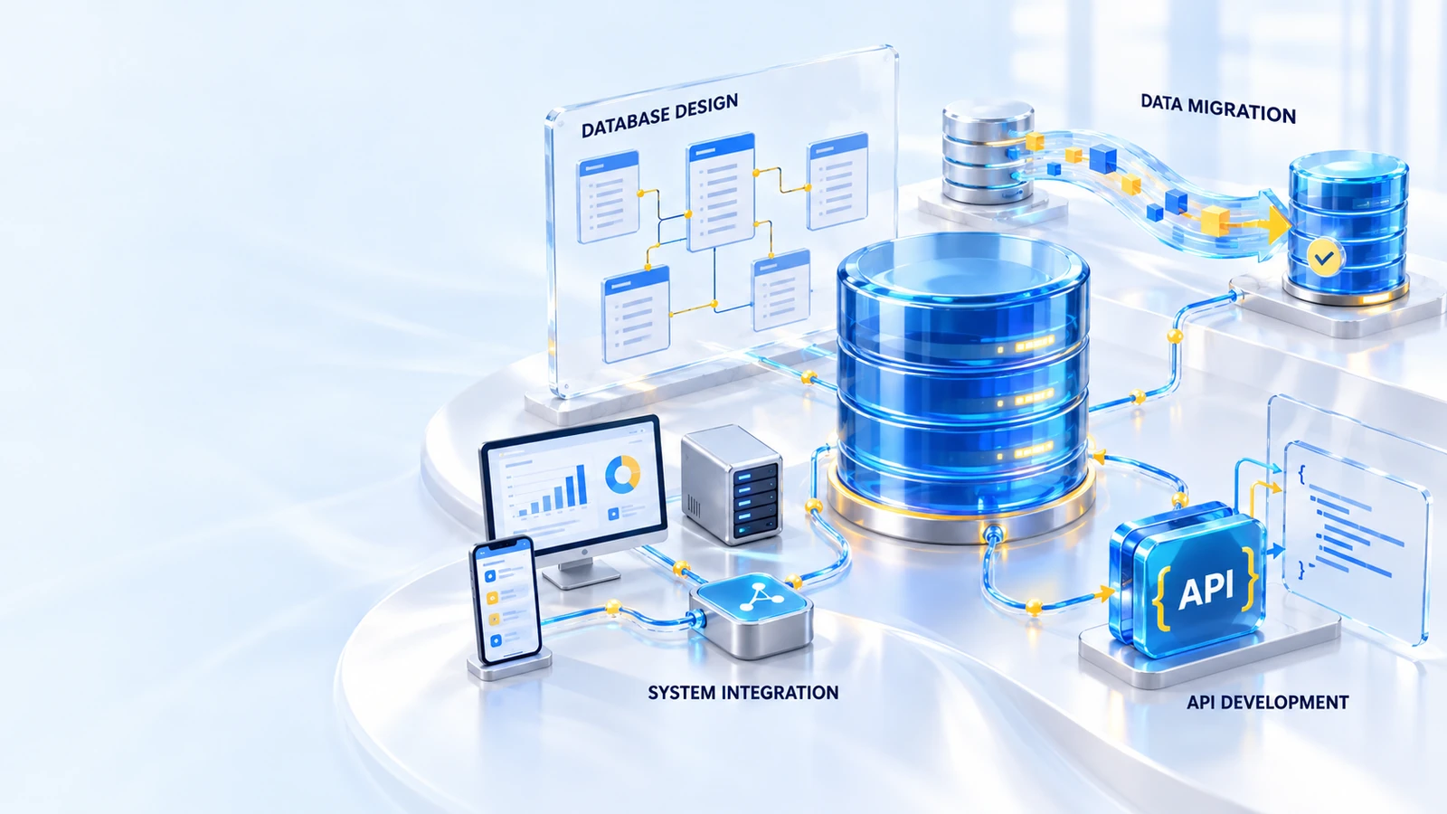 Concept illustration · database and integration services